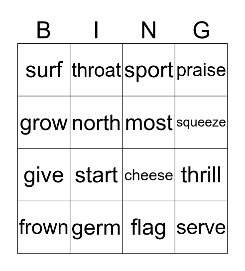 List  # 7 Bingo Card