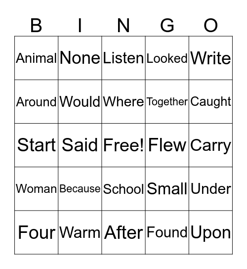 2nd Bingo Card