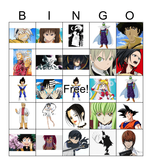 Anime Bingo Card