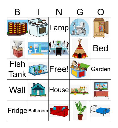 House and Home Bingo Card