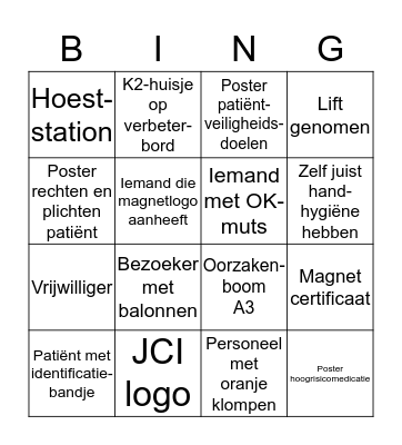 Rondleiding Bingo Card