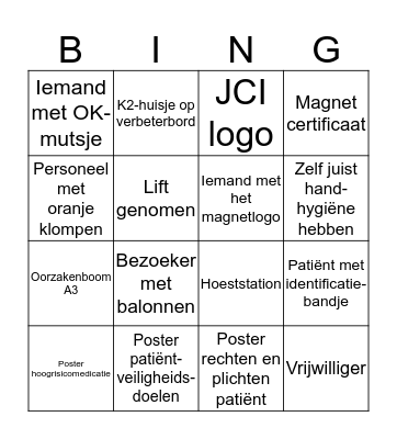 Rondleiding UZA Bingo Card