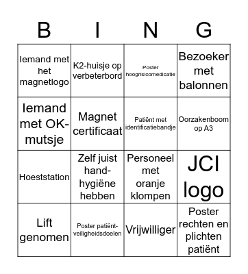 Rondleiding UZA Bingo Card