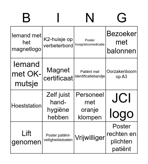 Rondleiding UZA Bingo Card