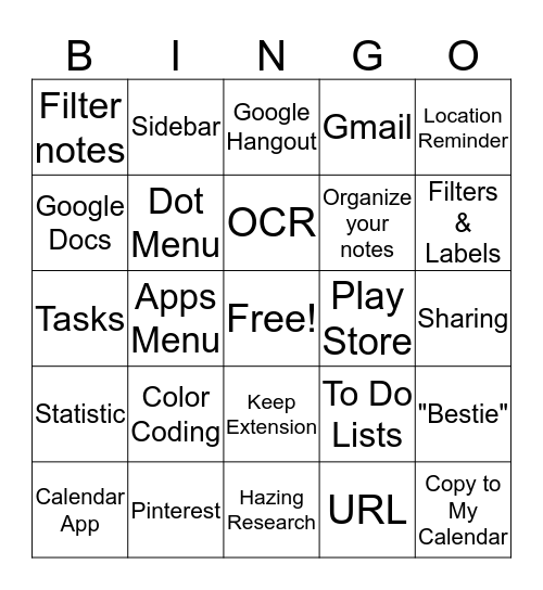 AVID Organization BINGO Card