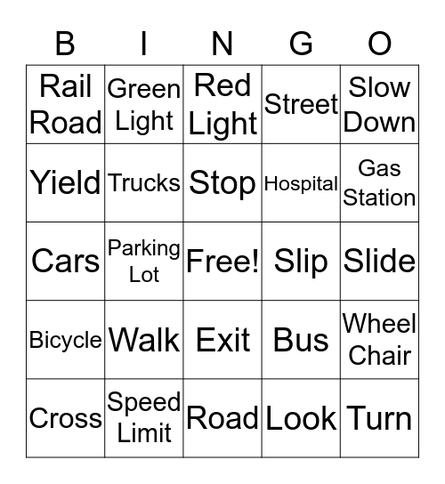 Safety Word Bingo Game Bingo Card