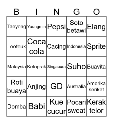 Teja Bingo Card