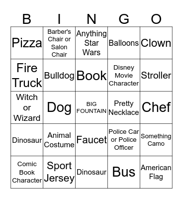 Treats on the Streets 2019 Bingo Card