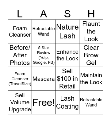 Lash Bingo  Bingo Card