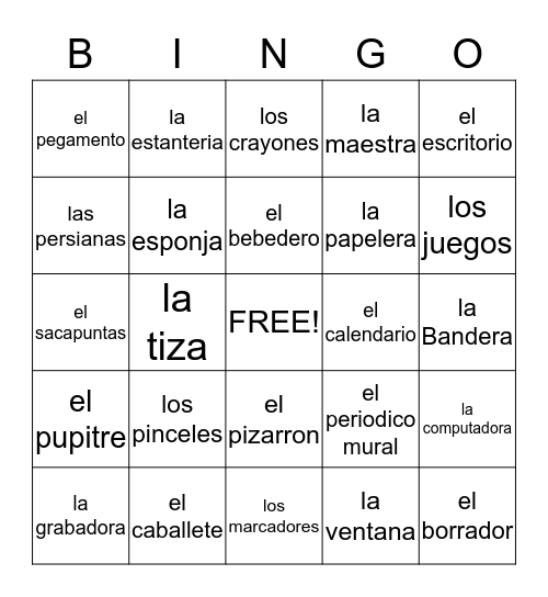 la clase Bingo Card