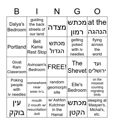 KAHN FAMILY LOCATION Bingo Card