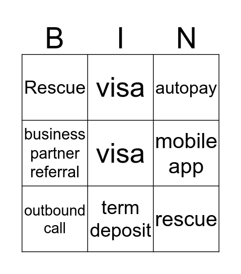 Friday Bingo Card