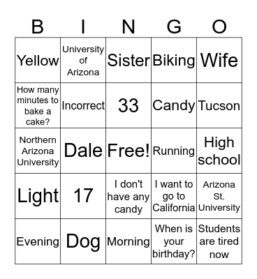 ASL 1 Bingo Card