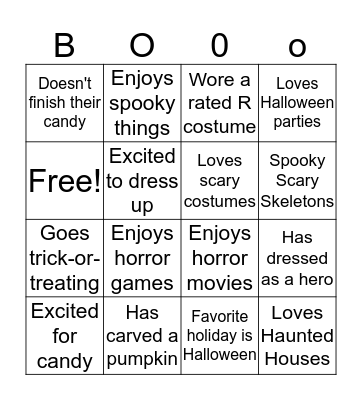 Halloween Bingo Card