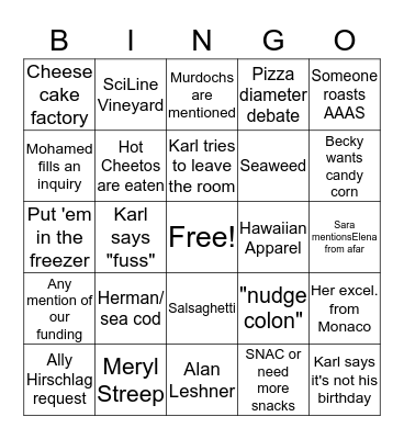SciLine Birthday Bingo Card