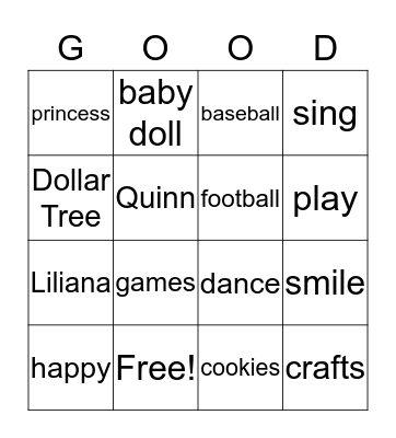 Grands Bingo Card