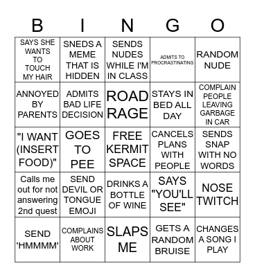 AMANDA BINGO: BIGGER AND BETTER Bingo Card