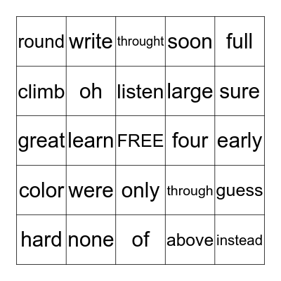 Grade 2 - #3 Bingo Card