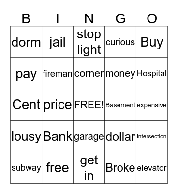 Unit 9 Bingo Card