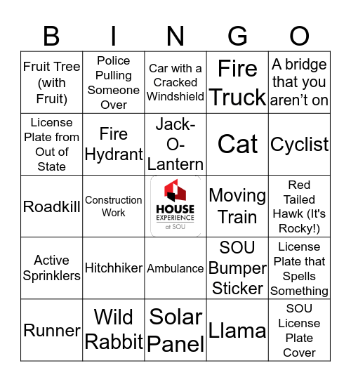 House Bingo! Bingo Card