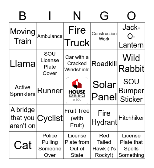 House Bingo! Bingo Card