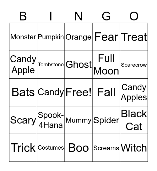 SAP Spooky Bingo Card