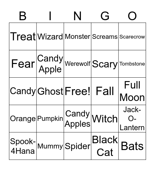 SAP Spooky Bingo Card