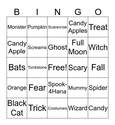 SAP Spooky Bingo Card