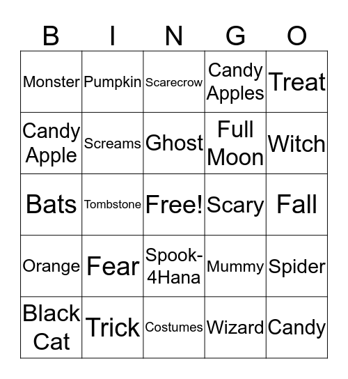 SAP Spooky Bingo Card