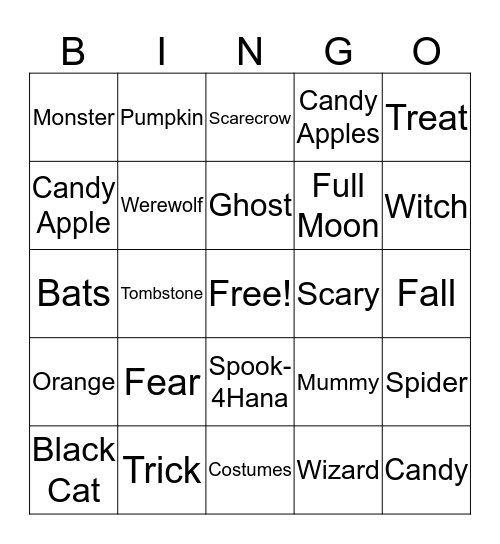 SAP Spooky Bingo Card