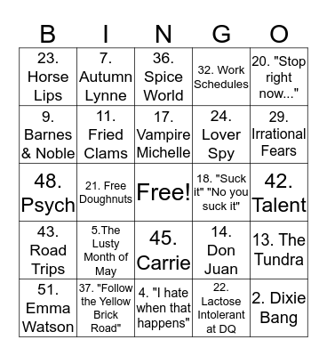 Pomelo Bingo :) Bingo Card