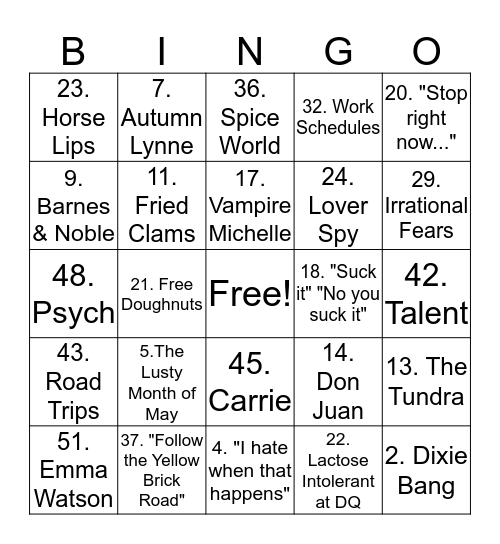 Pomelo Bingo :) Bingo Card