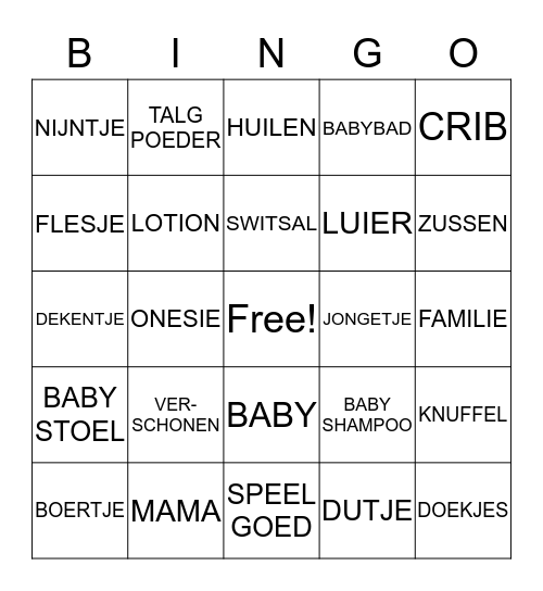 BABYSHOWER Bingo Card