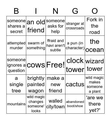 This Side of the Sierras Road Trip! Bingo Card