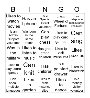 Find Someone Who... Bingo Card
