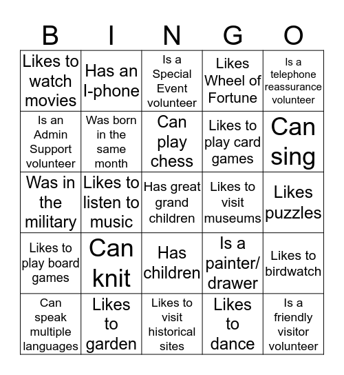 Find Someone Who... Bingo Card