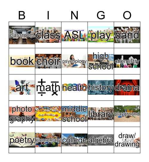 ASL Bingo Card