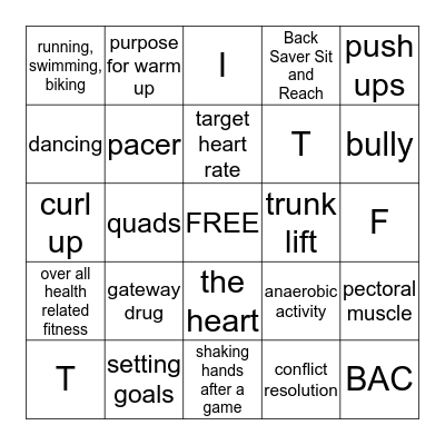 8th Grade Review Bingo Card