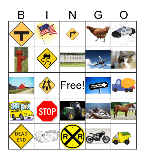 Road Bingo Card