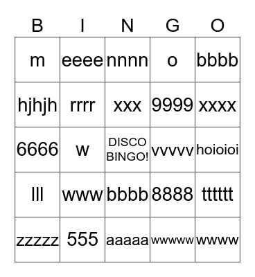 Kelly's DiscoBingo Card
