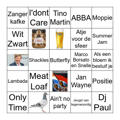 Fuifje Cas en Mik Bingo Card