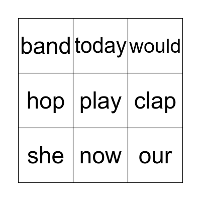 A Musical Day Bingo Card