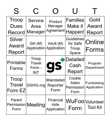 Girl Scouts Bingo Card