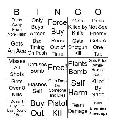 Frederick CSGO Bingo Card