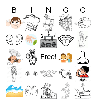 Kindergarten Vocabulary Bingo Card