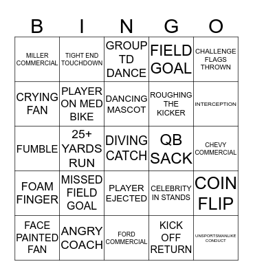 October  21, 2019. 1st Half. Regular Bingo Card