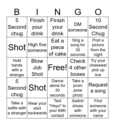 Birthday Bingo  Bingo Card