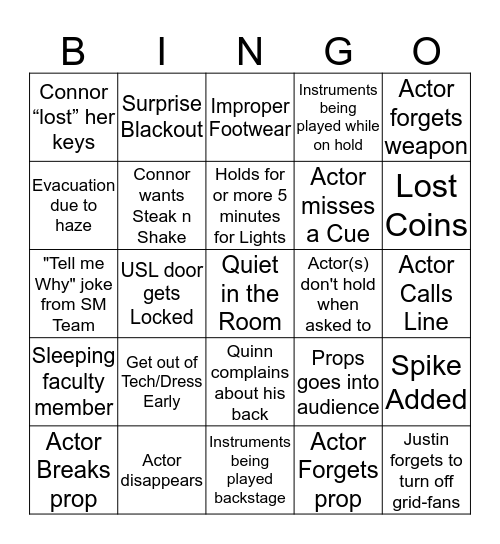 Twelfth Night Tech Bingo Card