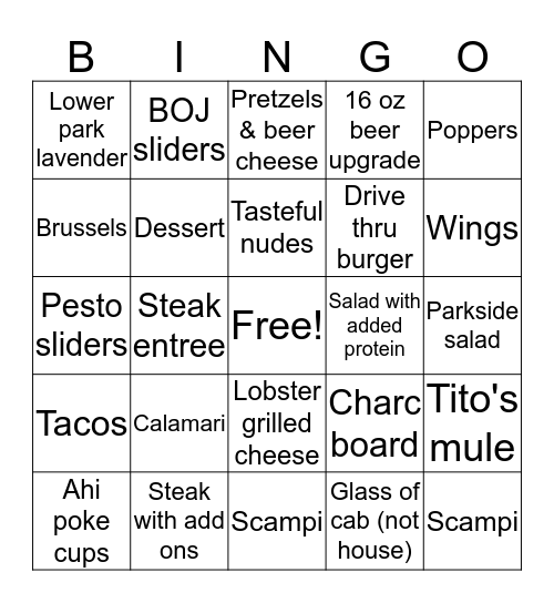 Server Bingo Card