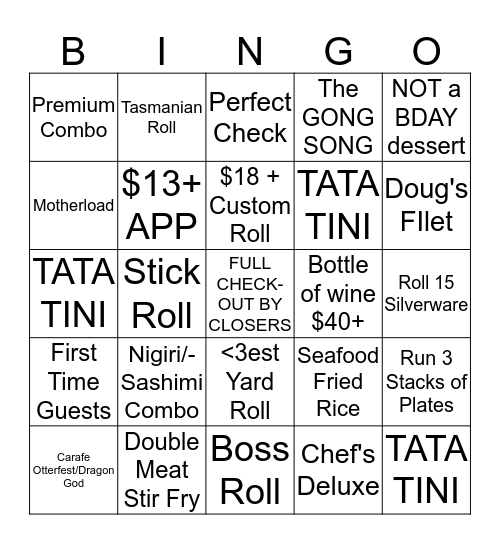 eeZy Tata Bingo Card